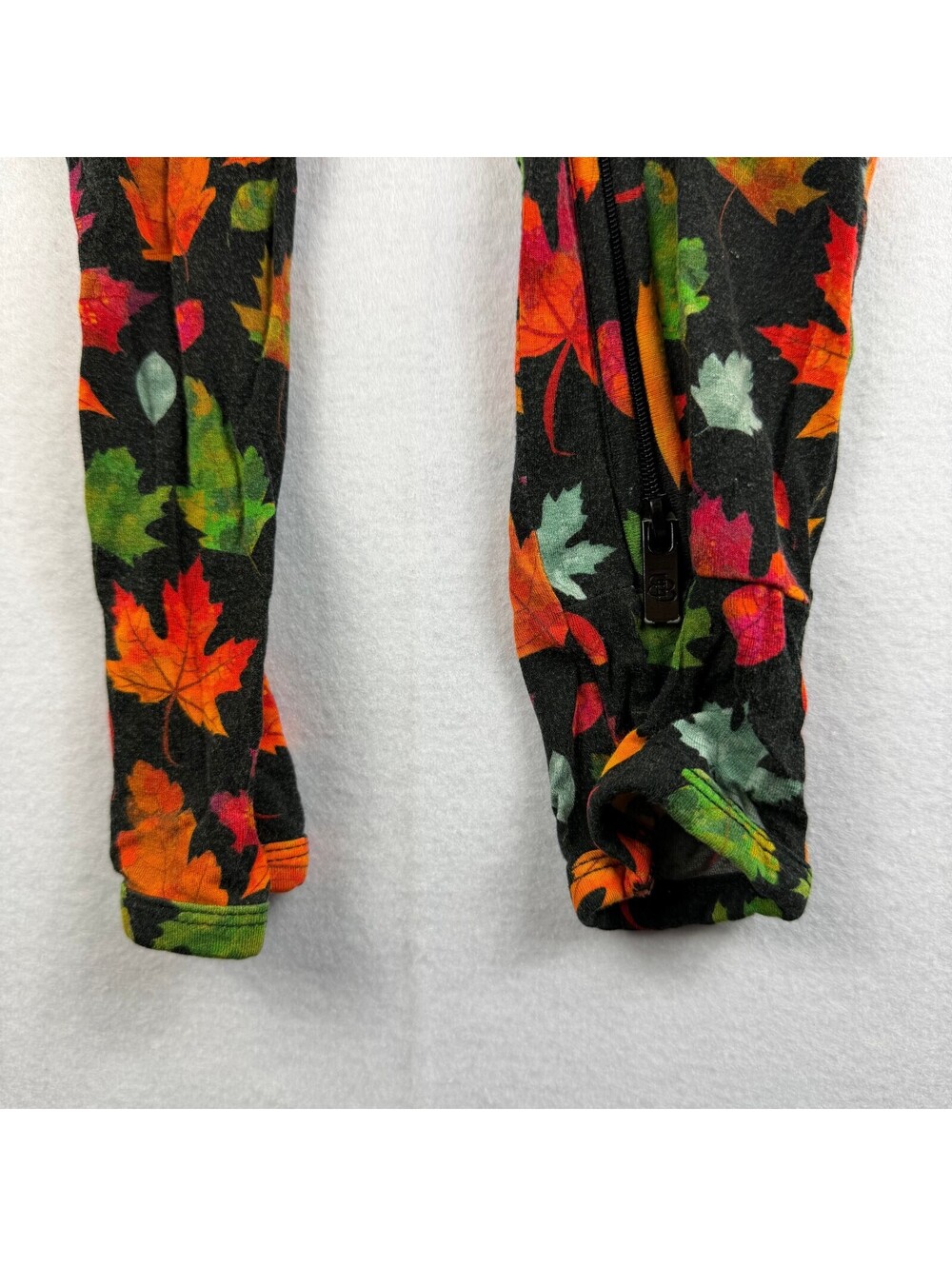 Little Bums Baby Romper 18-24M Fall Autumn Leaf Print Bamboo Zip Footie Pajamas - Picture 6 of 6